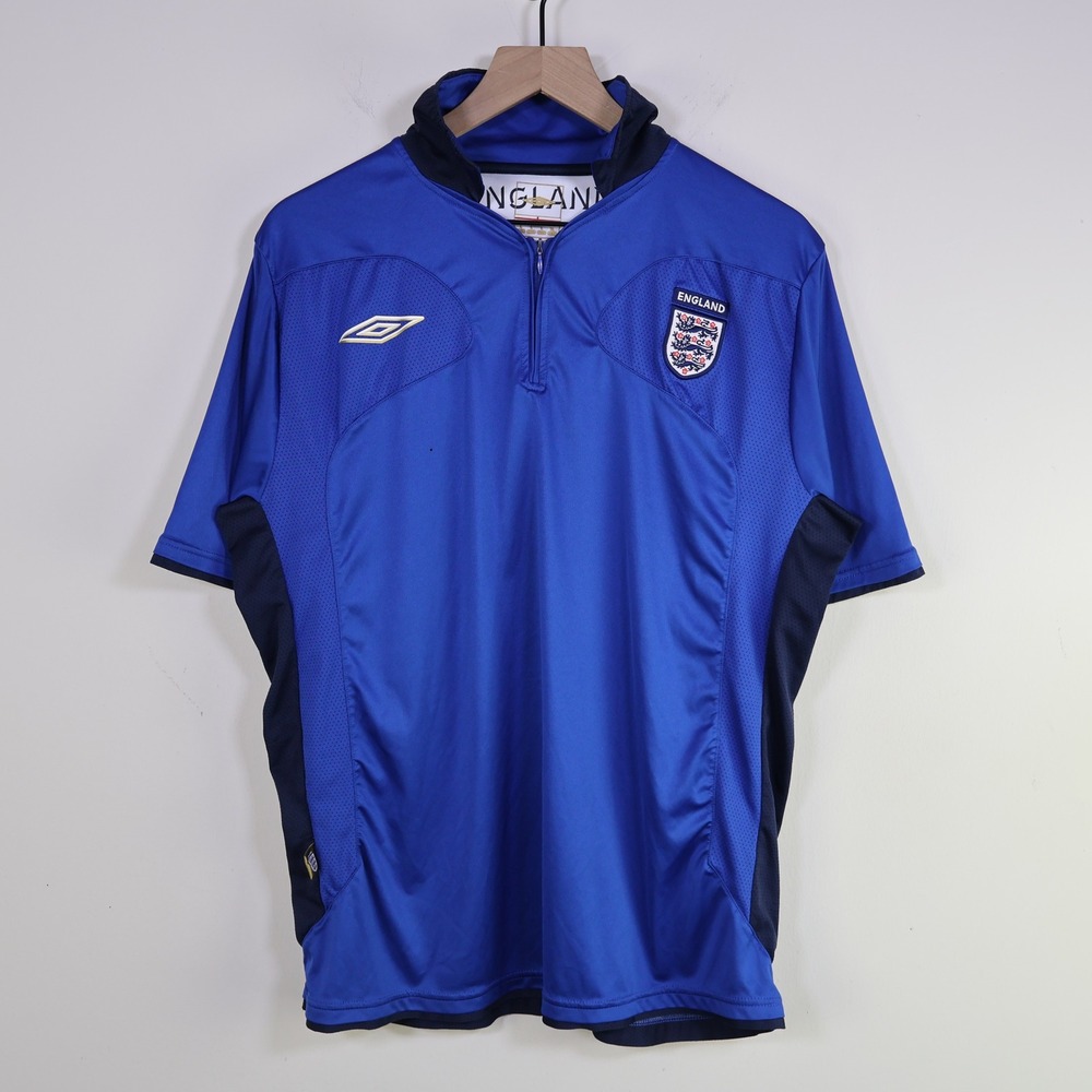 Vintage Umbro England National Team Training Jersey Size Large Soccer Blue Zip